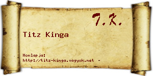 Titz Kinga névjegykártya